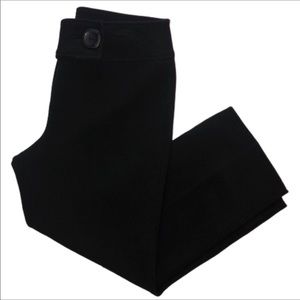 Thalian Black Knit Capris mid rise slit hem 6